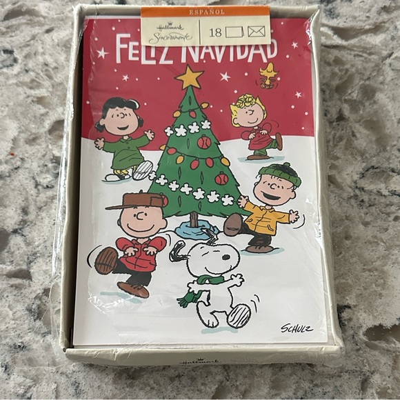 Hallmark Peanuts Festive Christmas Cards - Red and Green - Picture 1 of 2